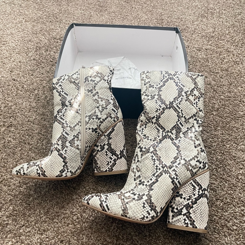 Ankle high snake booties